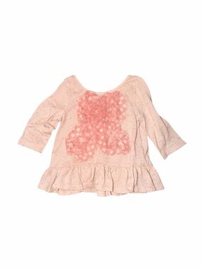 Pippa & Julie Pink Ruffle Hem Top with Polka Dots - 2T